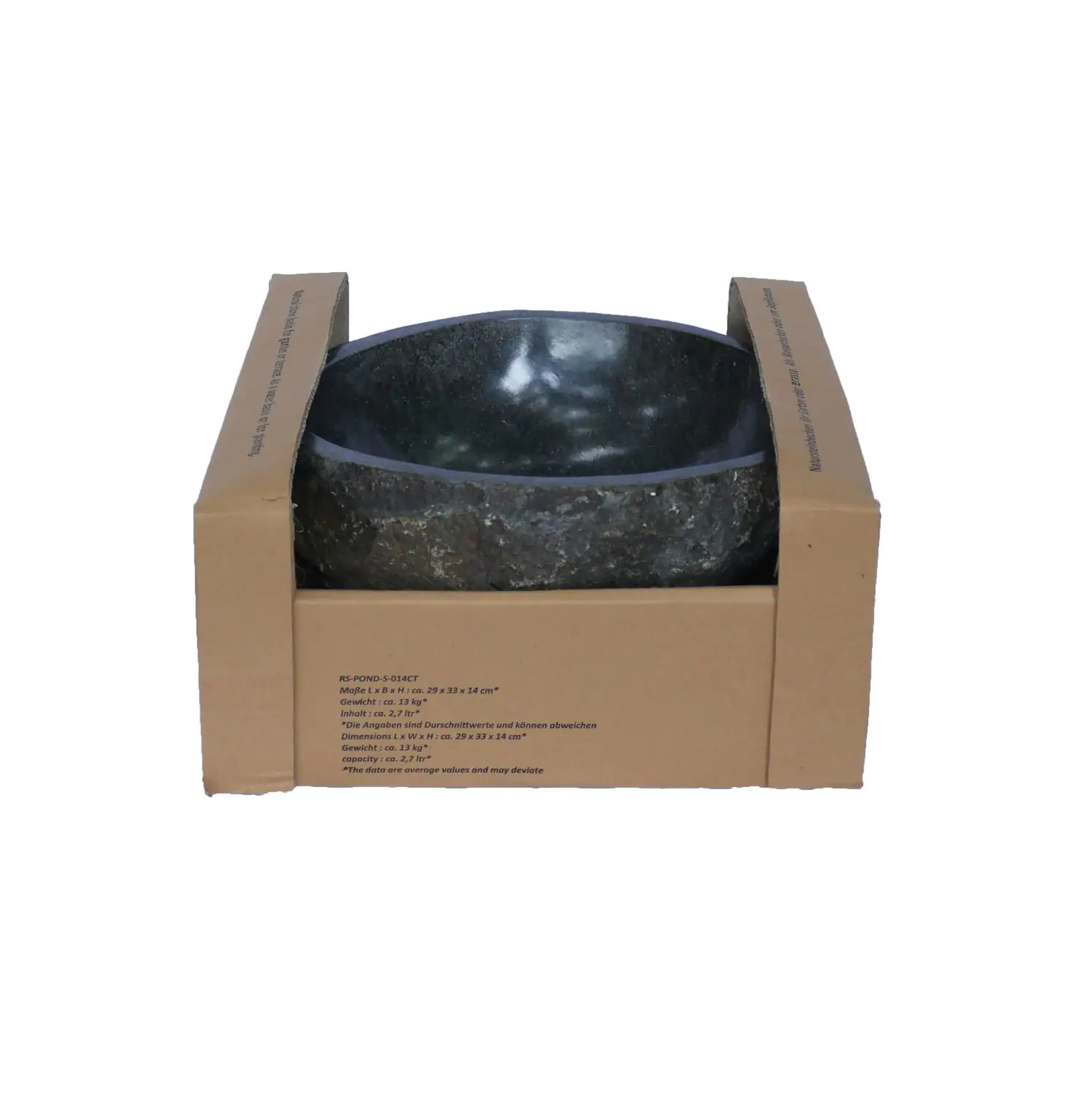  Product image 3 of the product “Water basin made of river stone. Model 2, approx. 29 x 33 x 14cm height. ”